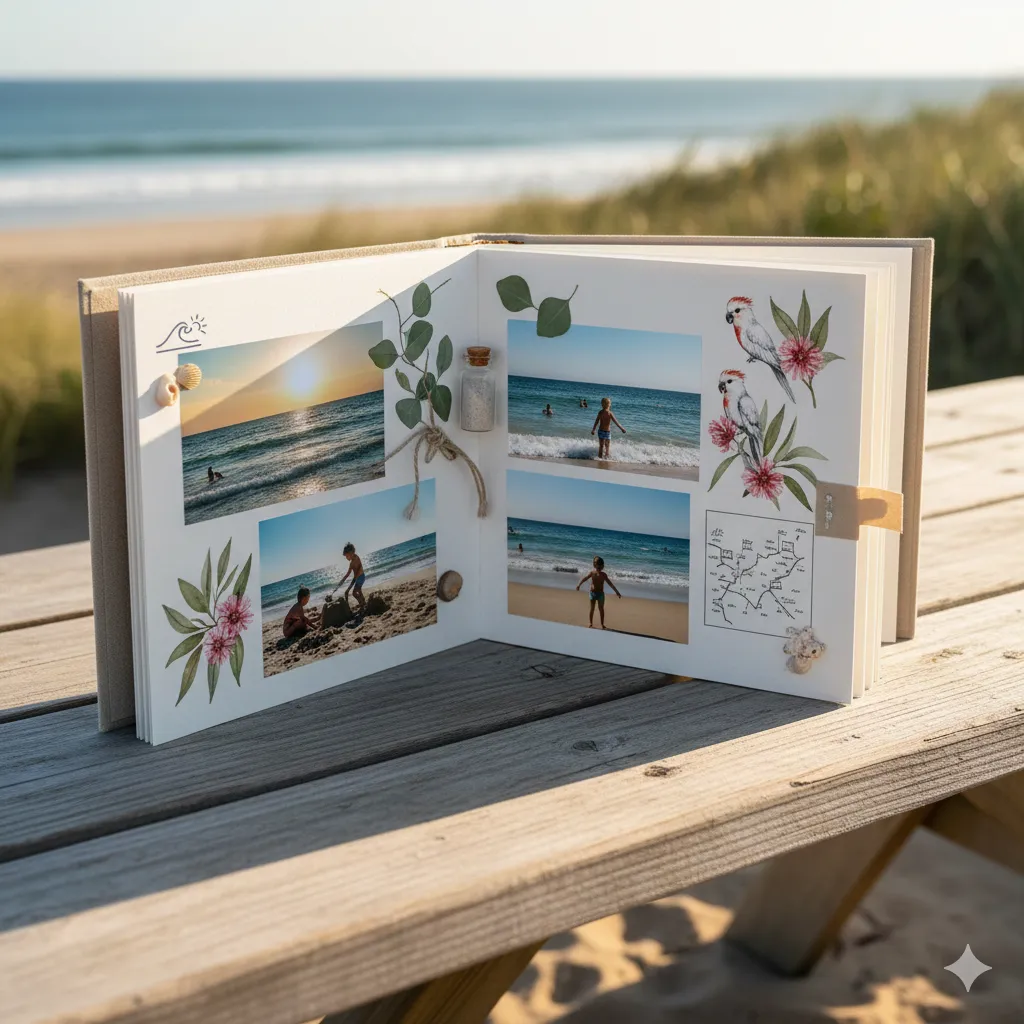 Australian Summer Memory Album featuring coastal themes
